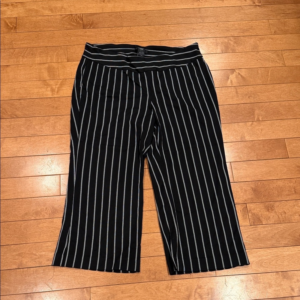 Zac & Rachel Women’s Black and White Striped Pants 2XL NWOT